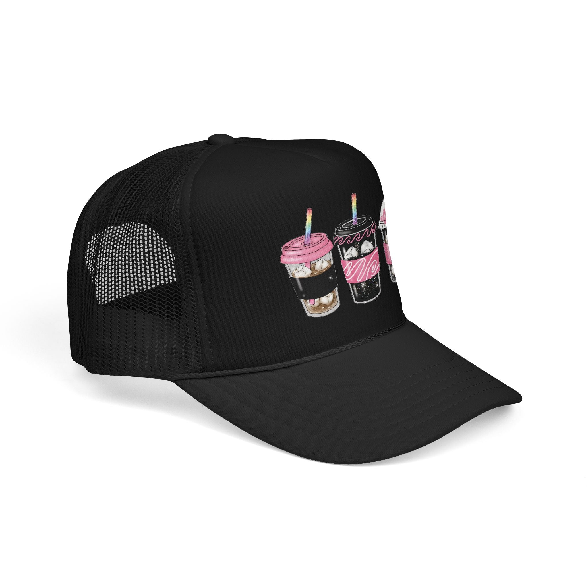 Trucker Hat — Cute Sparkle Milkshake Trio Foam Trucker Hat