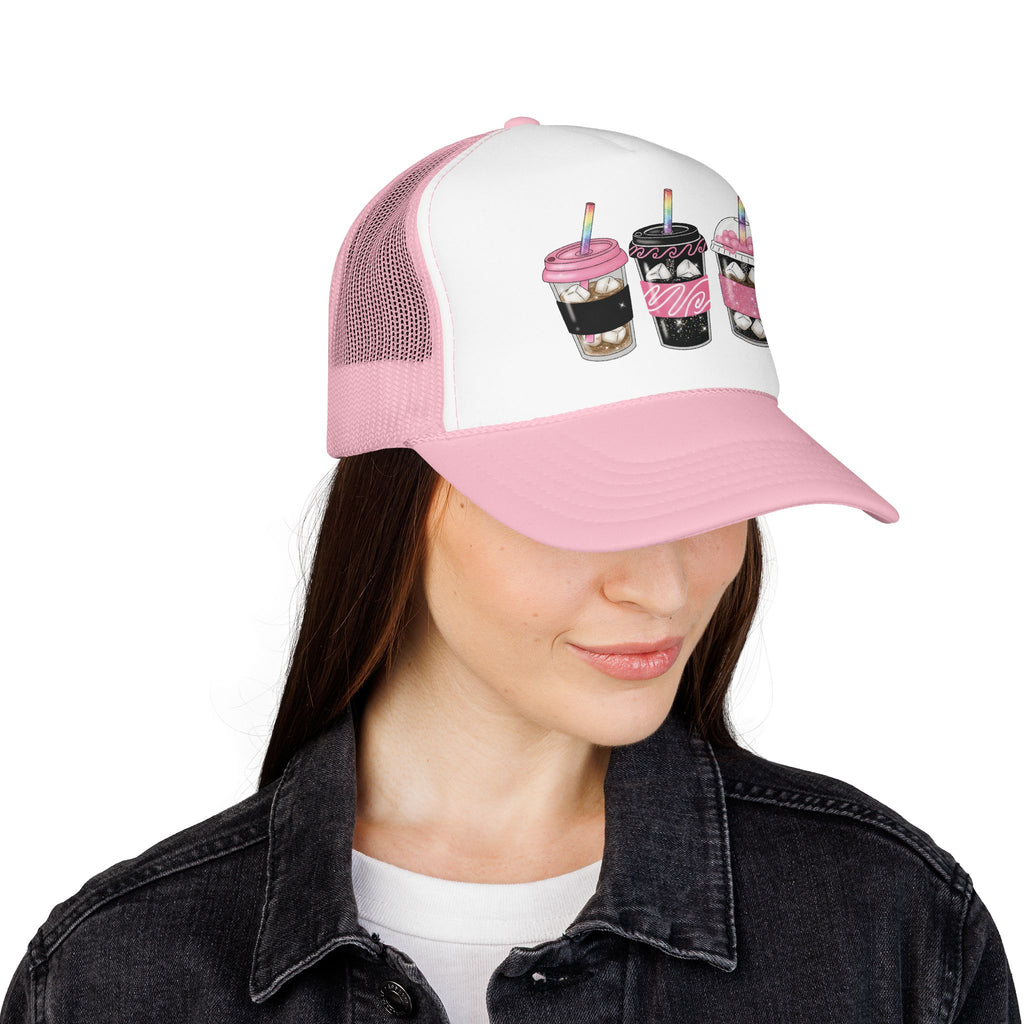 Trucker Hat — Cute Sparkle Milkshake Trio Foam Trucker Hat