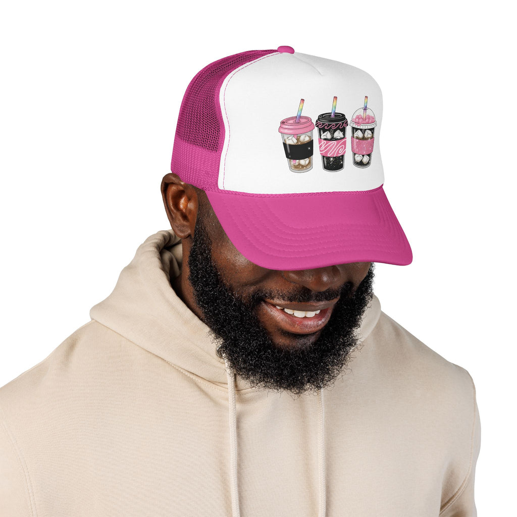 Trucker Hat — Cute Sparkle Milkshake Trio Foam Trucker Hat