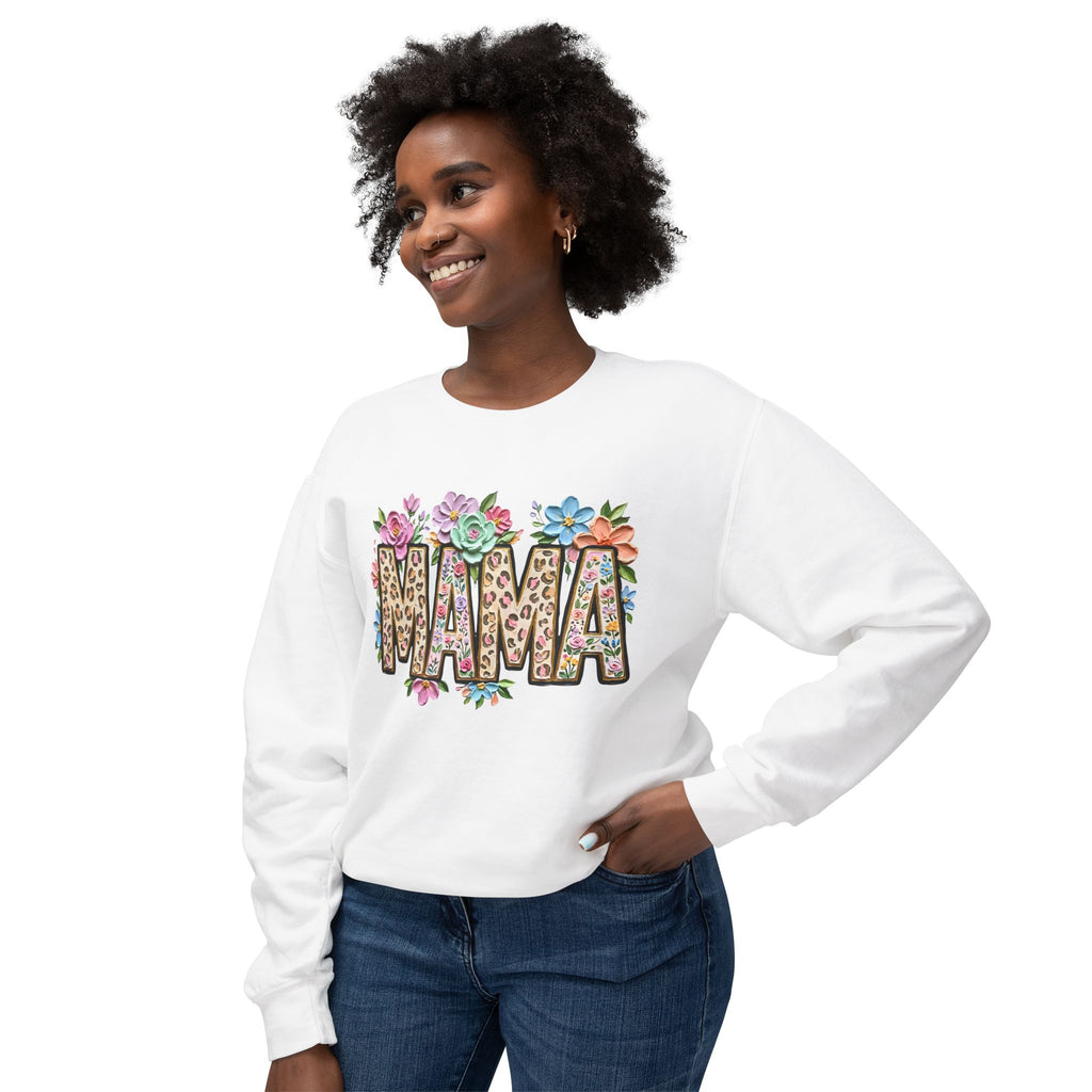 Mama Floral Leopard Sweatshirt — 'MAMA' Leopard Print & Flower Crewneck