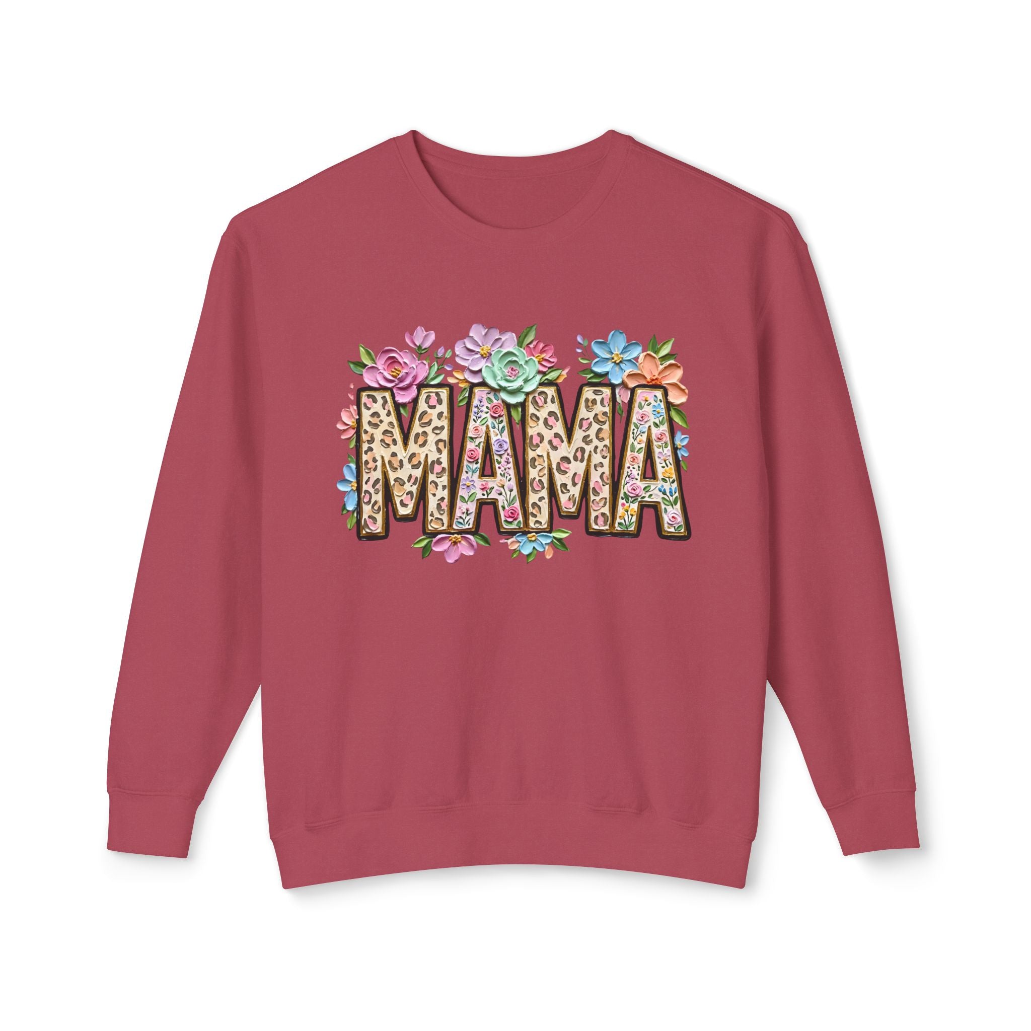 Mama Floral Leopard Sweatshirt — 'MAMA' Leopard Print & Flower Crewneck