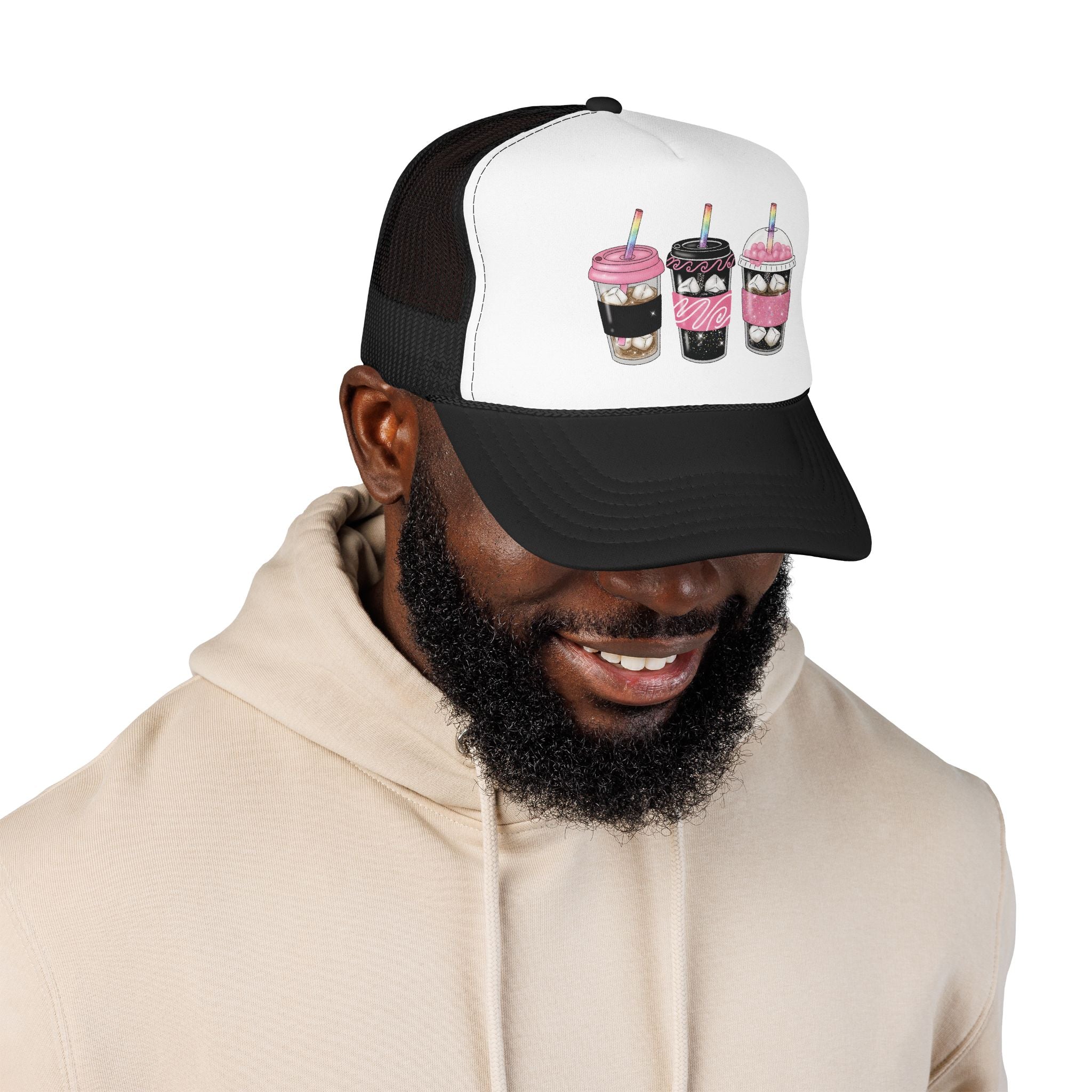 Trucker Hat — Cute Sparkle Milkshake Trio Foam Trucker Hat