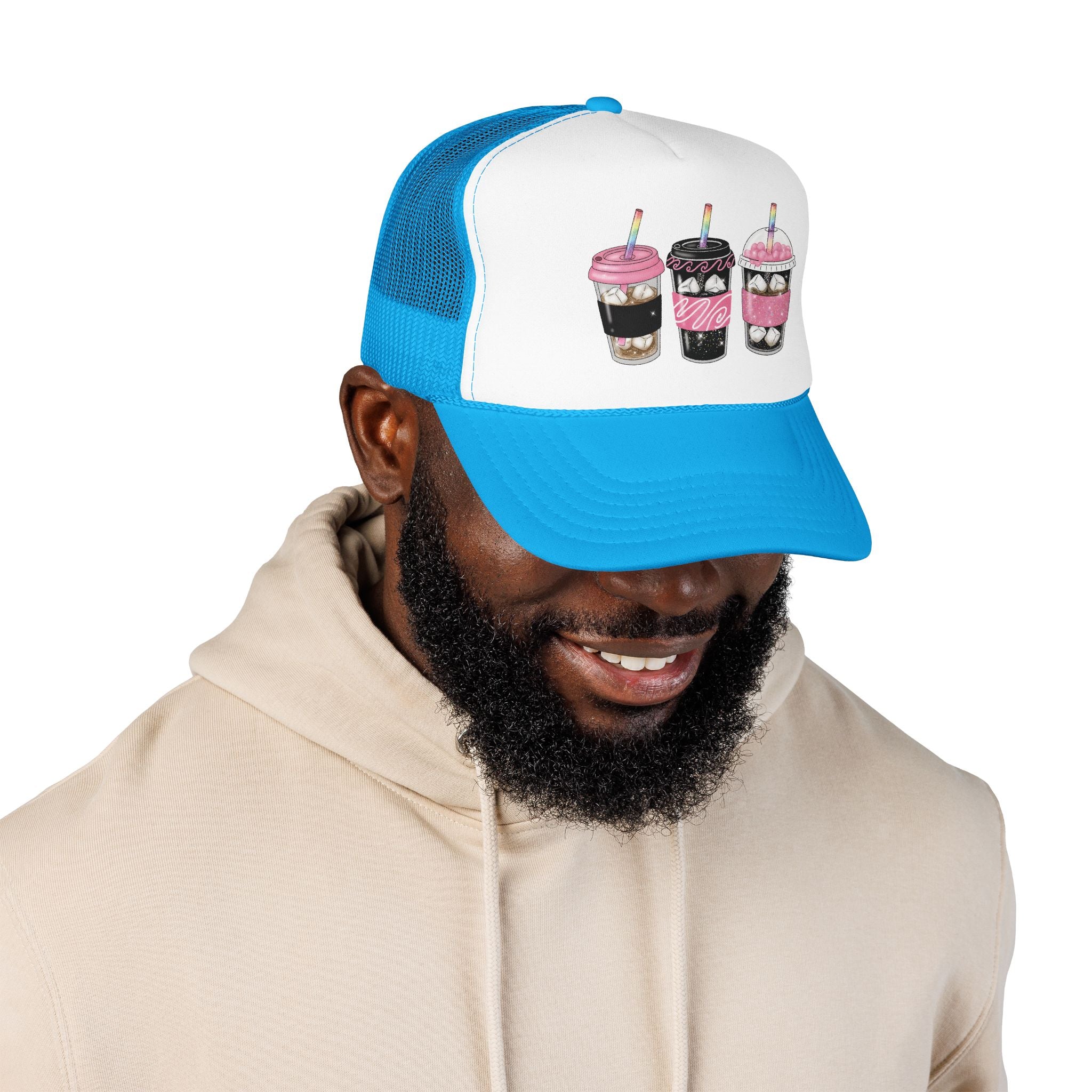 Trucker Hat — Cute Sparkle Milkshake Trio Foam Trucker Hat
