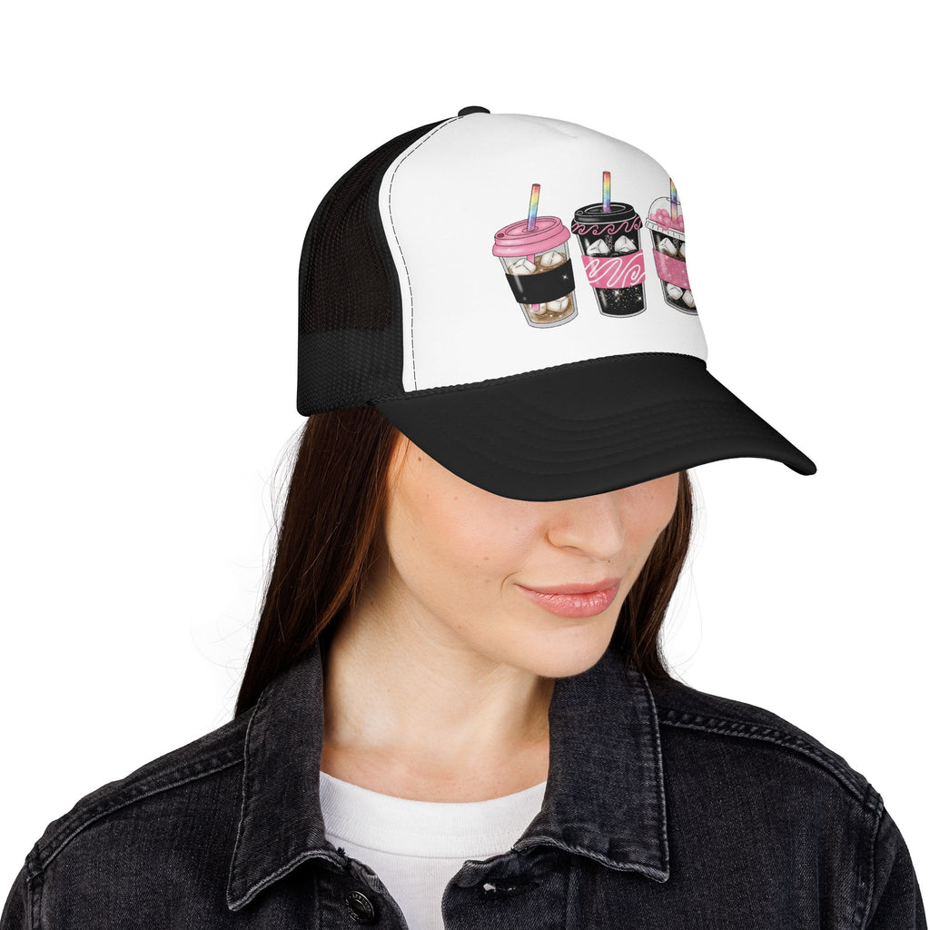 Trucker Hat — Cute Sparkle Milkshake Trio Foam Trucker Hat