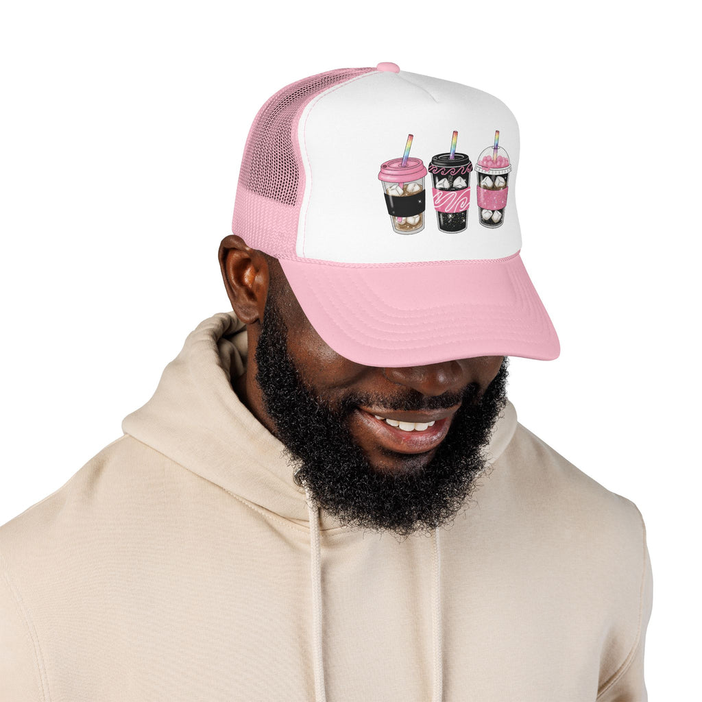 Trucker Hat — Cute Sparkle Milkshake Trio Foam Trucker Hat