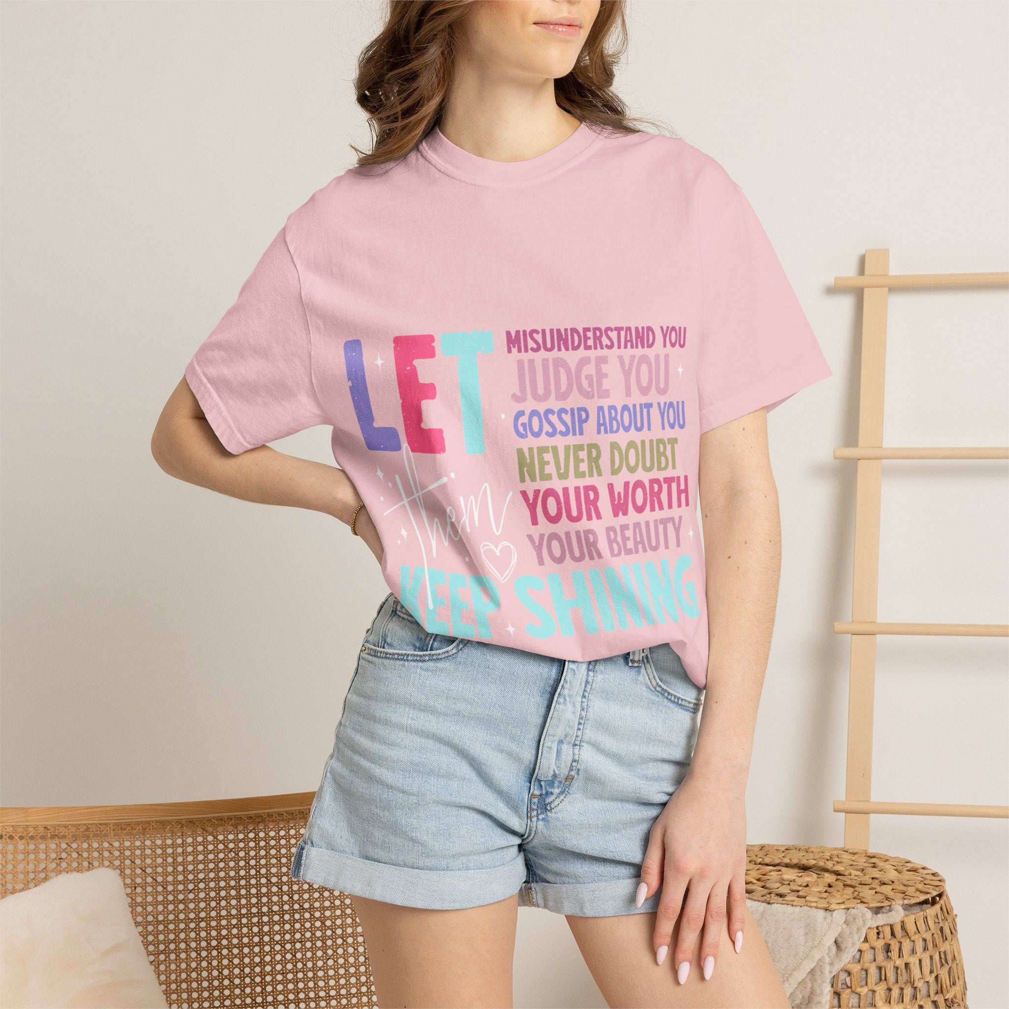 Keep Shining Inspirational Graphic T-Shirt — LET Never Doubt Your Worth