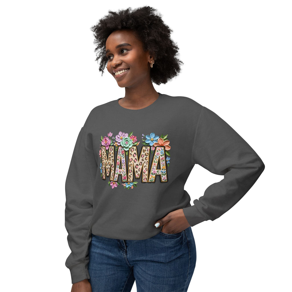 Mama Floral Leopard Sweatshirt — 'MAMA' Leopard Print & Flower Crewneck